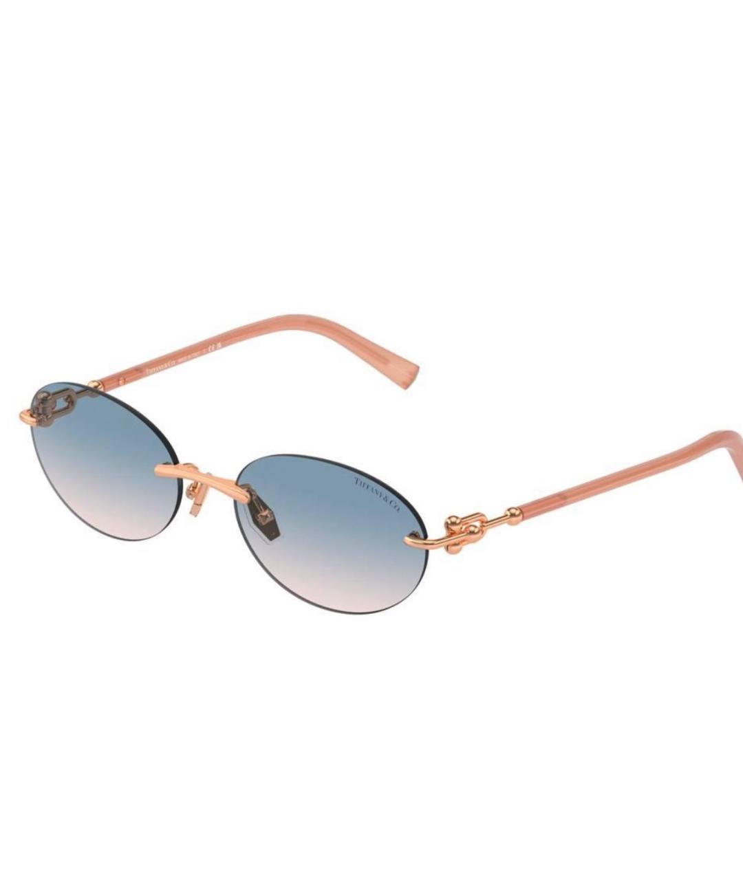 TIFFANY&CO Золотые металлические солнцезащитные очки, фото 1