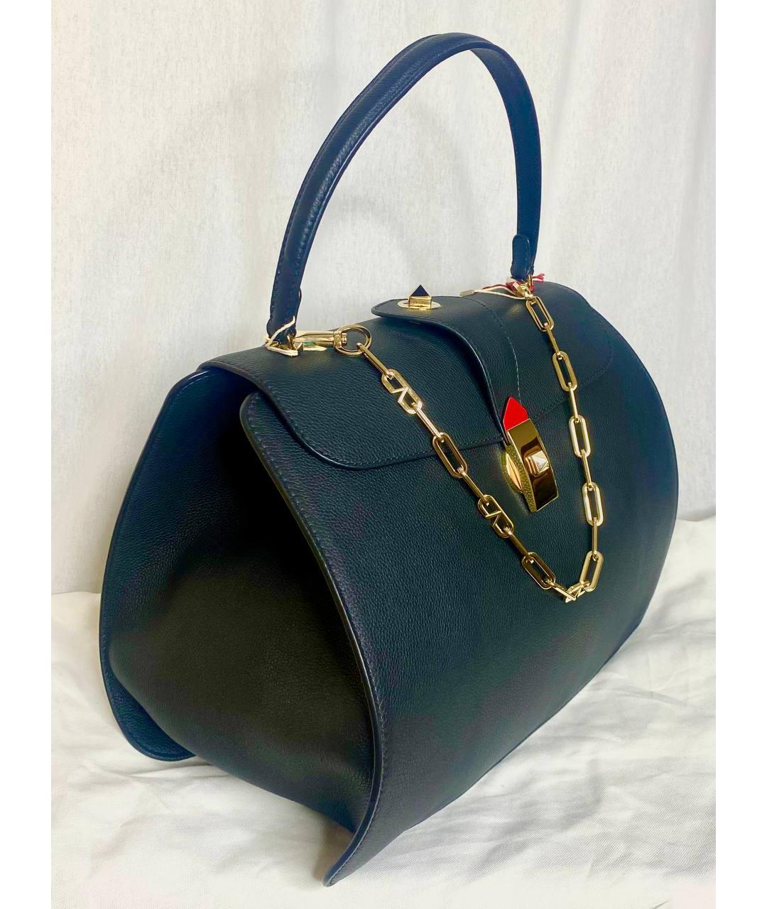 VALENTINO Черная кожаная сумка тоут, фото 2