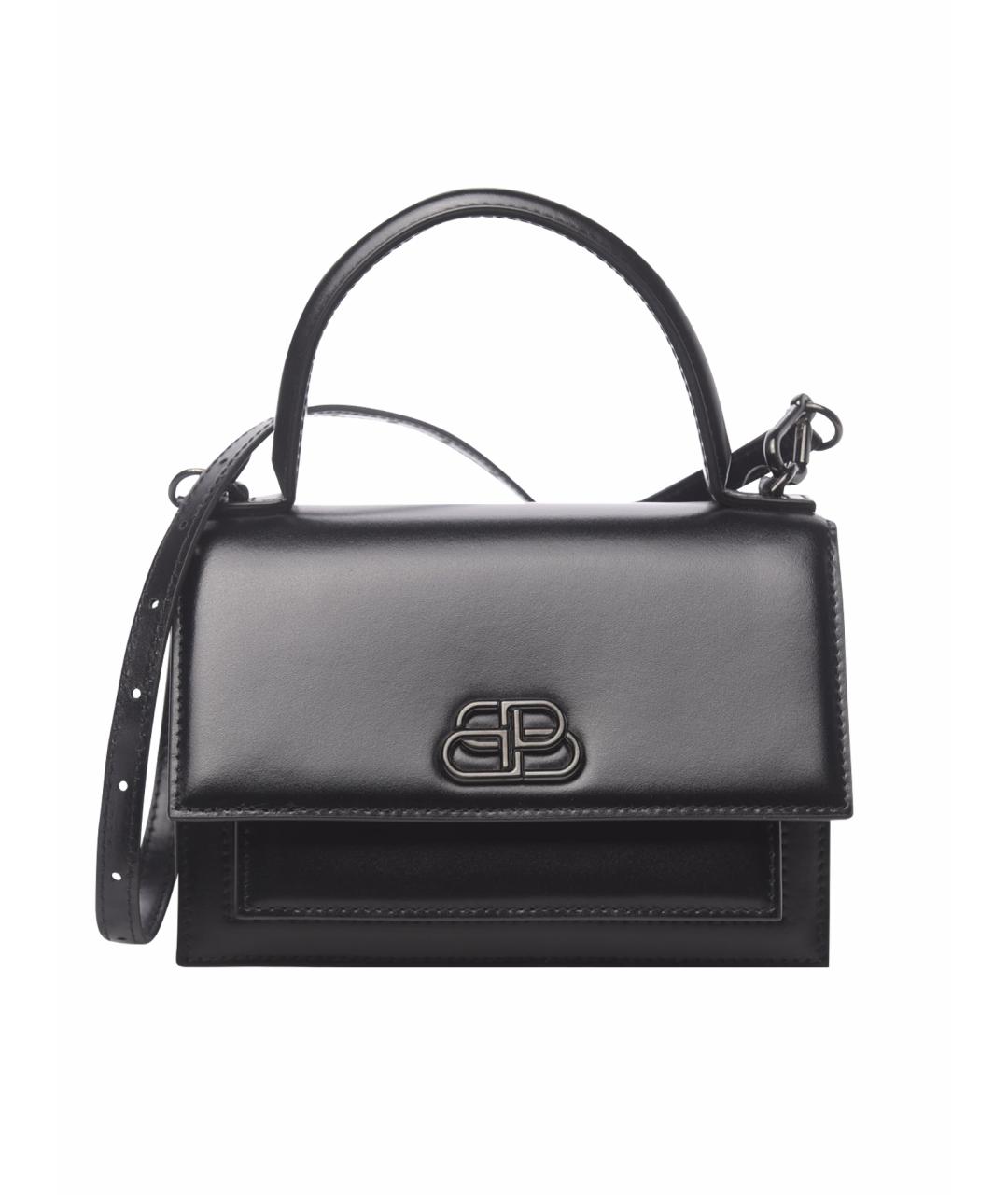 BALENCIAGA Черная кожаная сумка с короткими ручками, фото 1