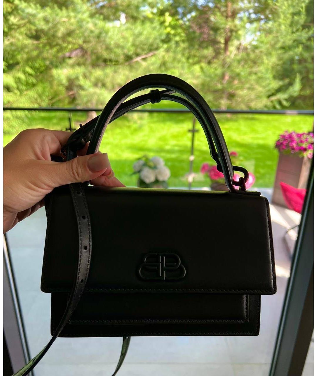 BALENCIAGA Черная кожаная сумка с короткими ручками, фото 8