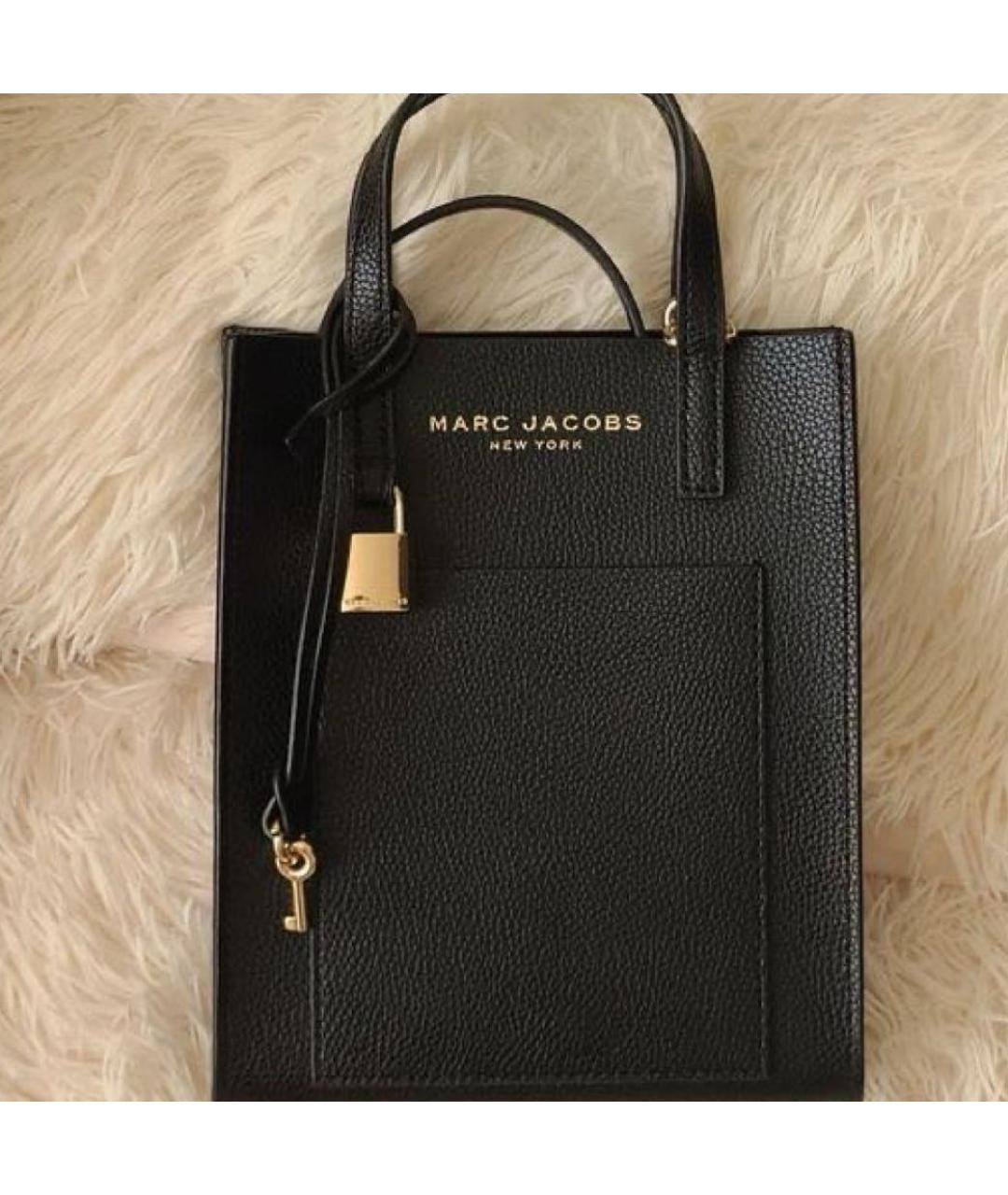 MARC JACOBS Черная кожаная сумка тоут, фото 6