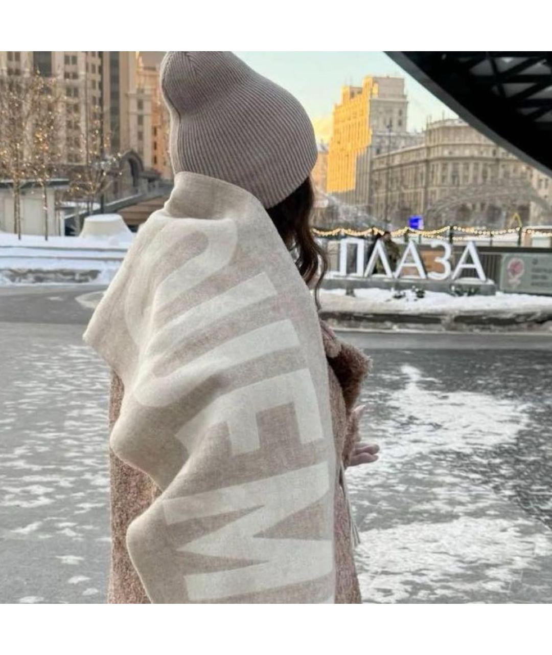JACQUEMUS Бежевый шерстяной шарф, фото 6