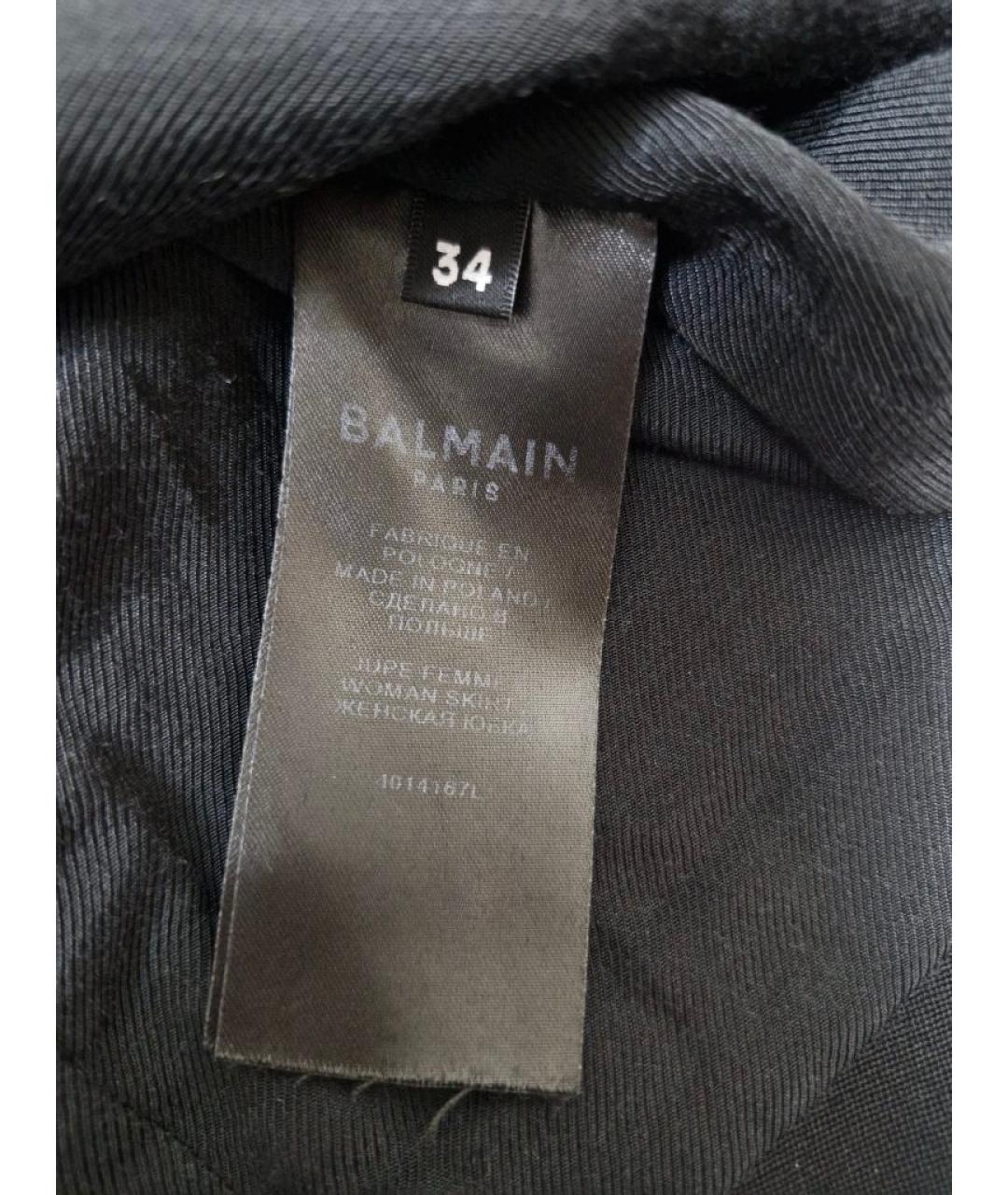 BALMAIN Черная шерстяная юбка мини, фото 5