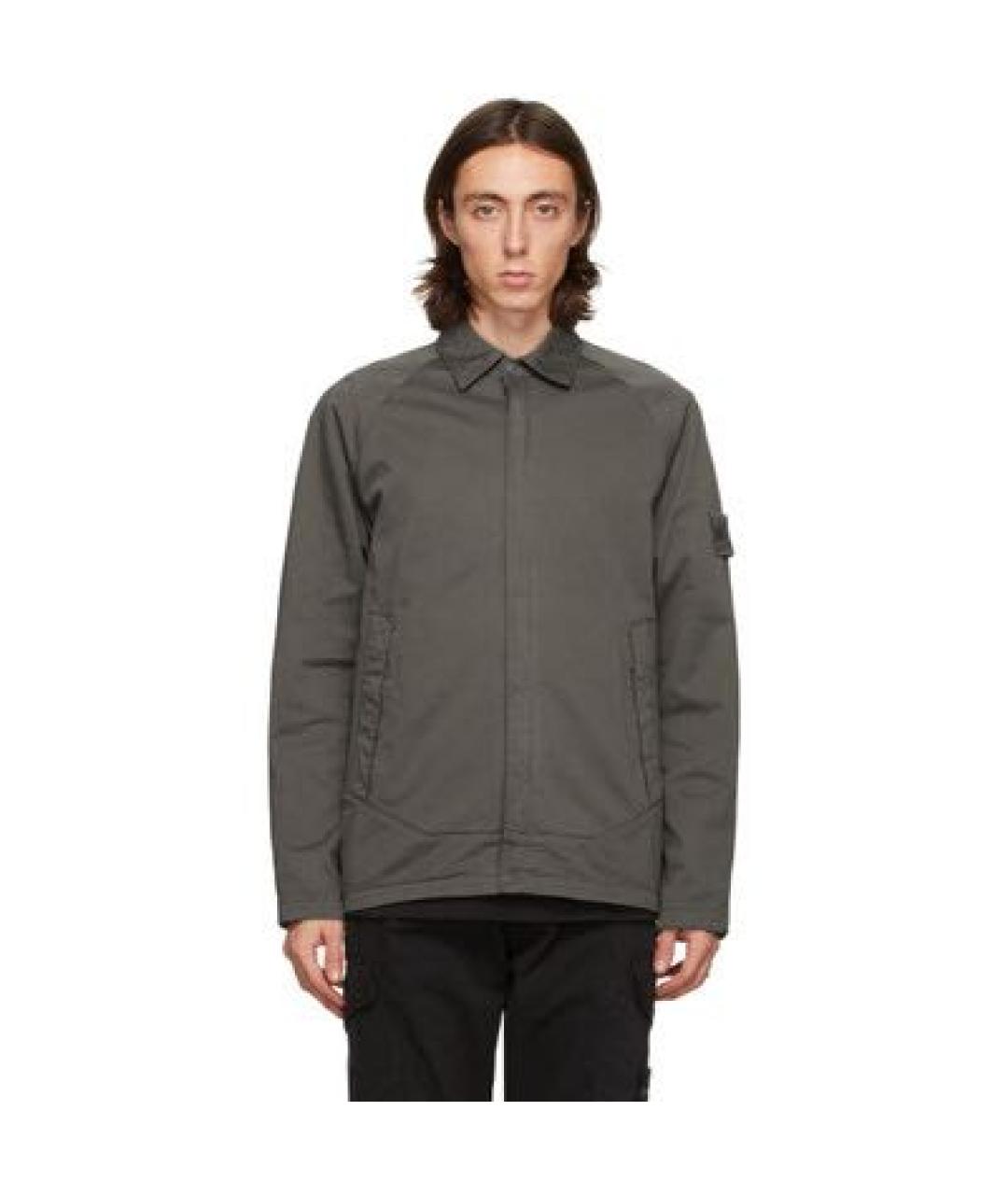STONE ISLAND Антрацитовая хлопковая куртка, фото 6