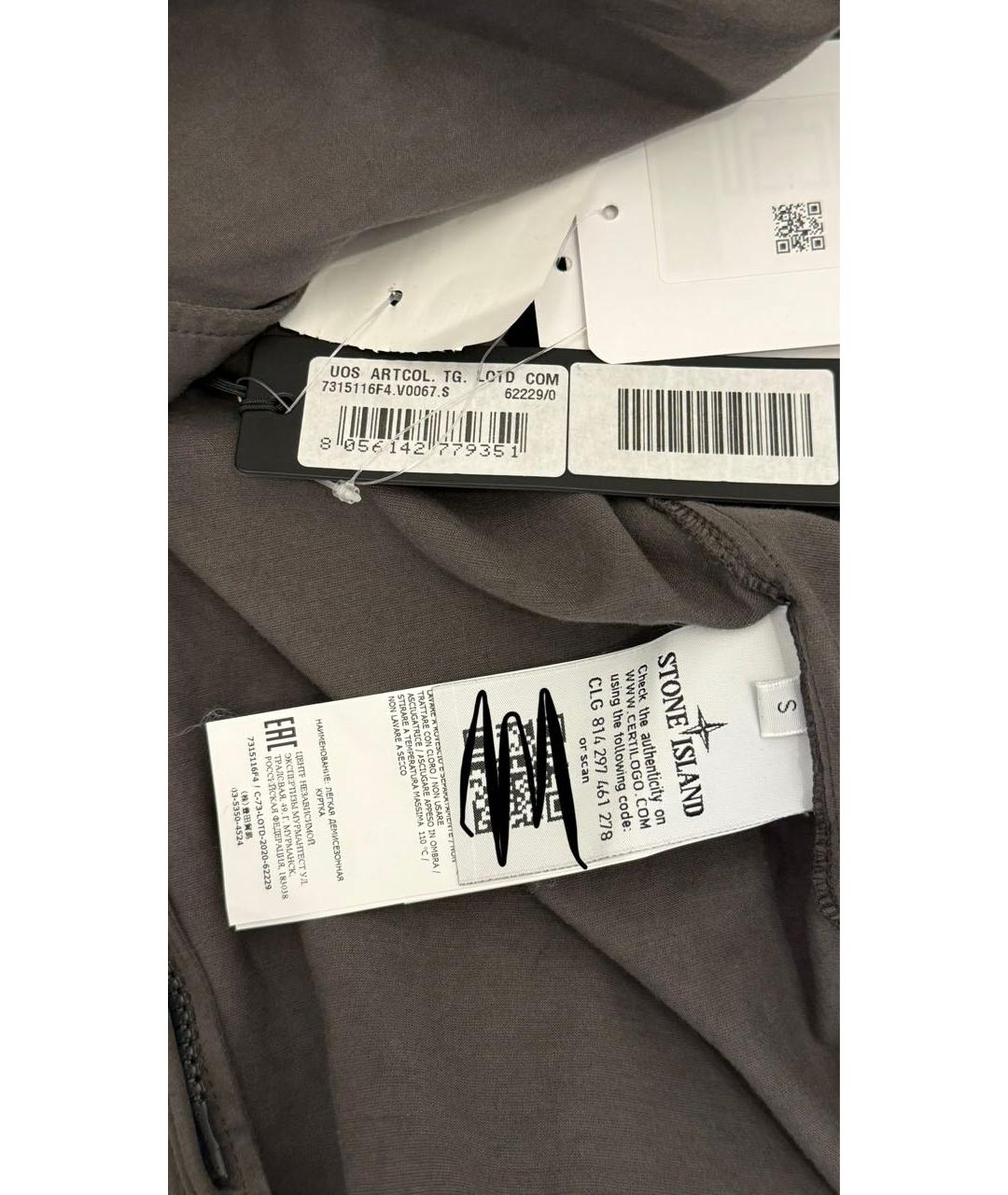 STONE ISLAND Антрацитовая хлопковая куртка, фото 4