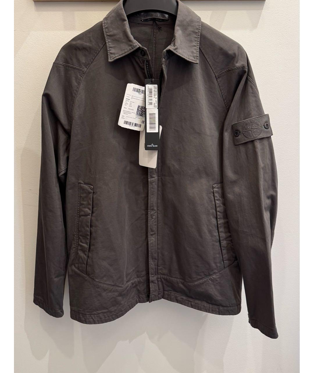 STONE ISLAND Антрацитовая хлопковая куртка, фото 8