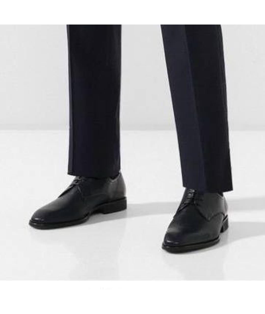 CORNELIANI Черные кожаные низкие ботинки, фото 9