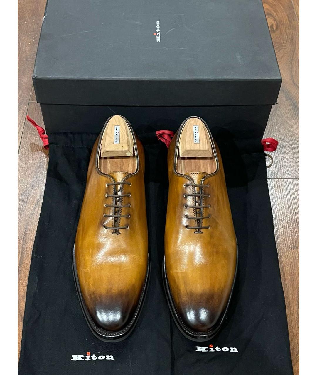 KITON Коричневые кожаные туфли, фото 3