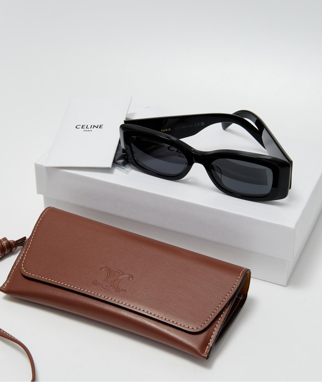 CELINE Черные пластиковые солнцезащитные очки, фото 6