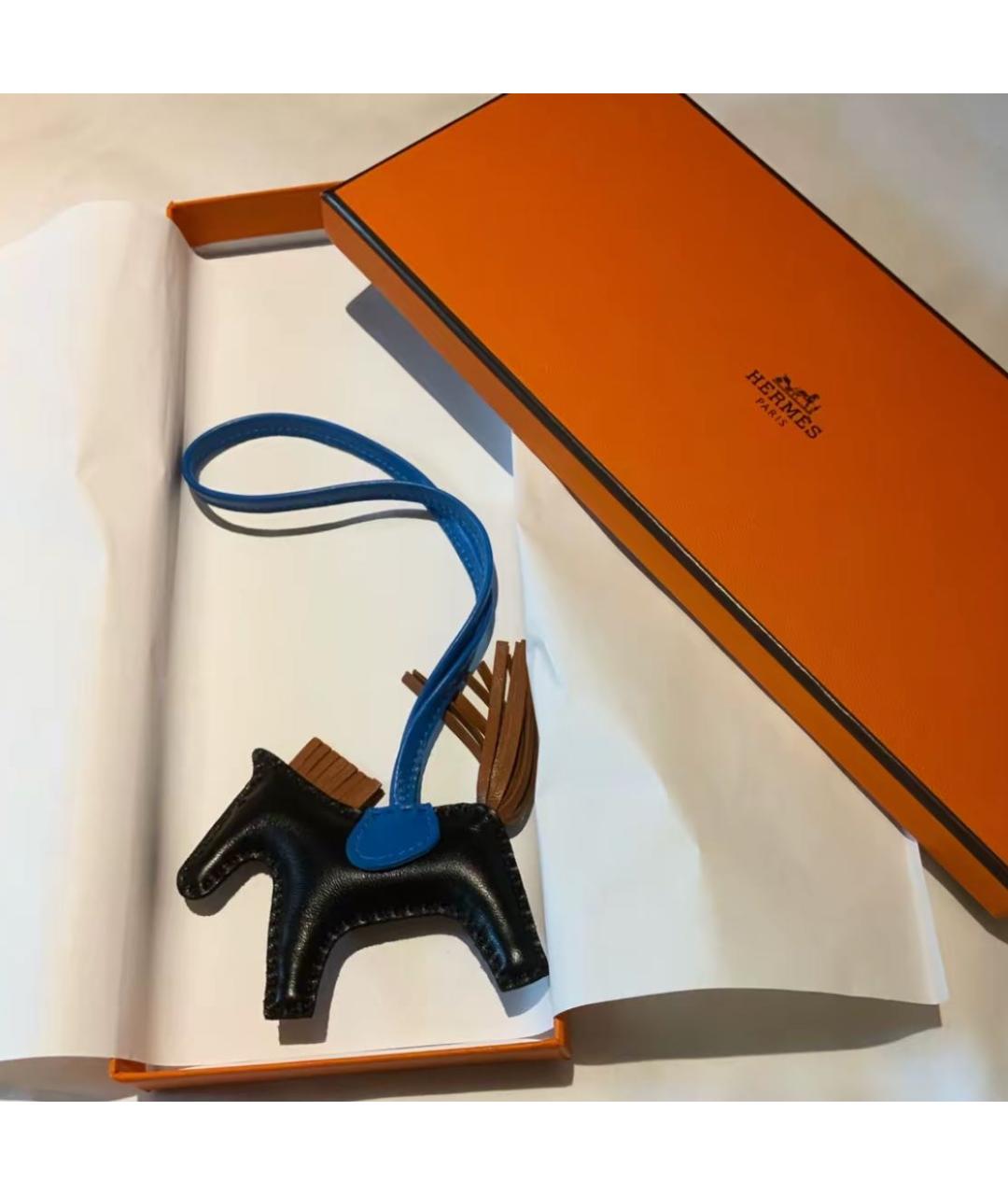 HERMES Черный брелок, фото 4