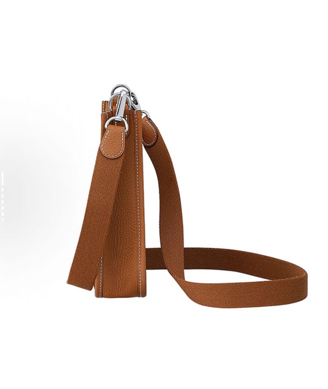 HERMES Коричневая кожаная сумка через плечо, фото 2