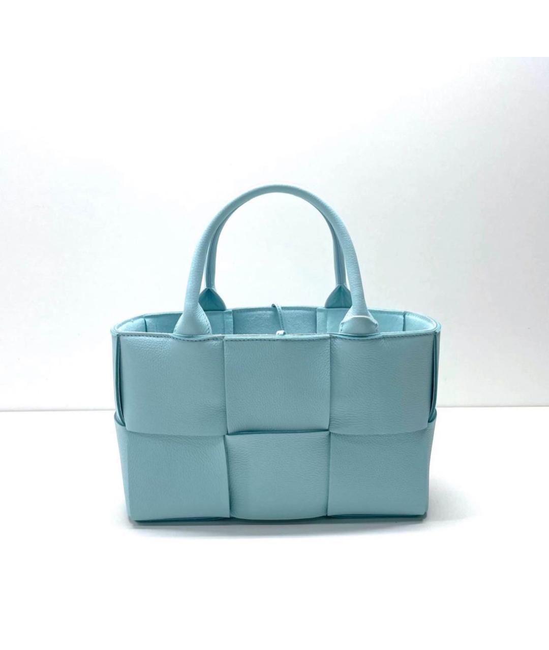 BOTTEGA VENETA Голубая кожаная сумка тоут, фото 4