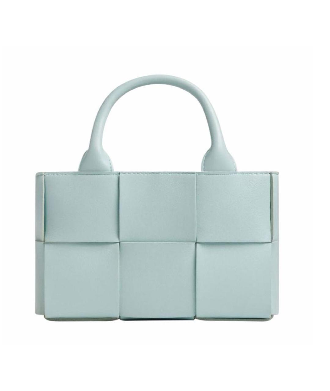 BOTTEGA VENETA Голубая кожаная сумка тоут, фото 9