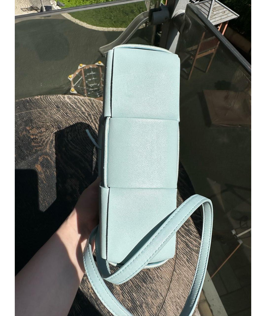 BOTTEGA VENETA Голубая кожаная сумка тоут, фото 8