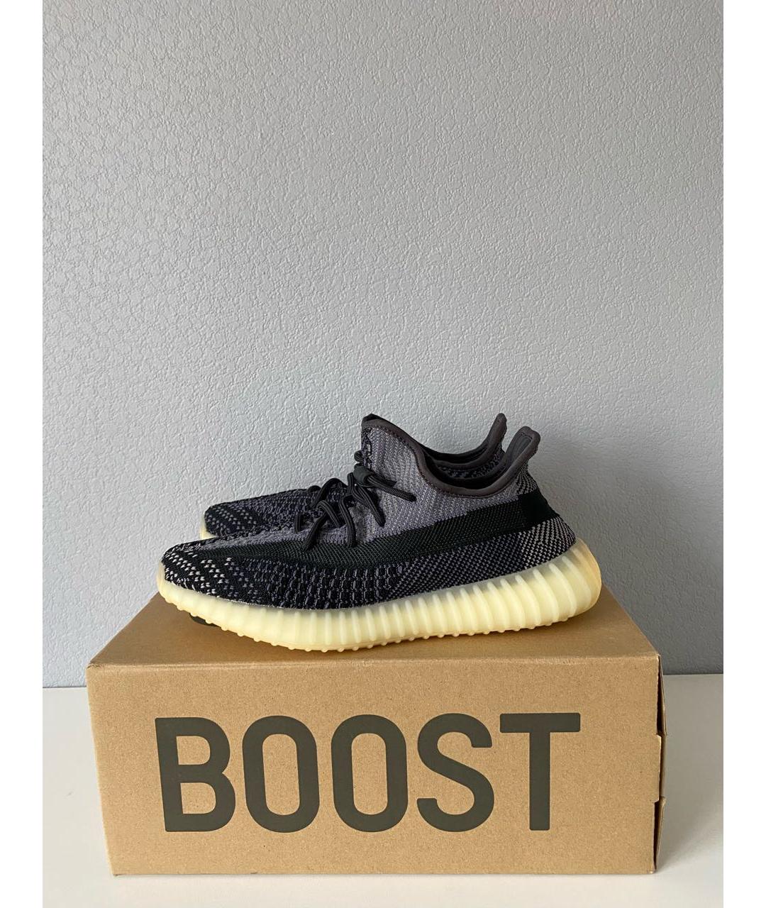 ADIDAS YEEZY Темно-синие текстильные кроссовки, фото 3