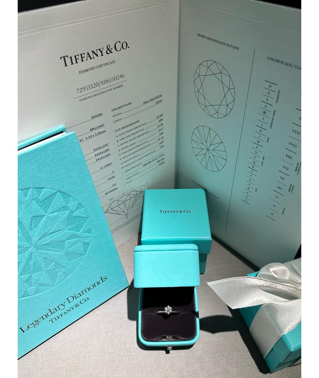 TIFFANY&CO Платиновое кольцо, фото 8