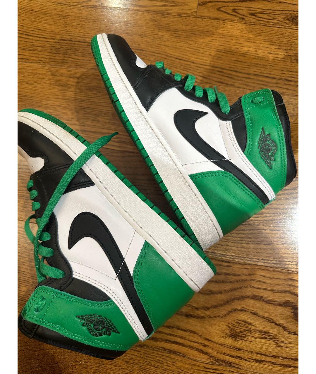NIKE Зеленые кожаные кроссовки, фото 7