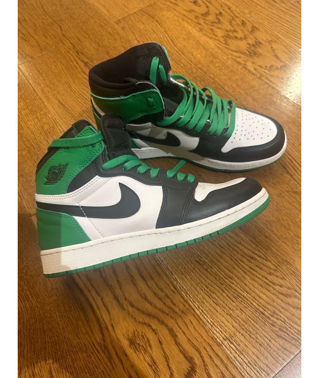 NIKE Зеленые кожаные кроссовки, фото 2