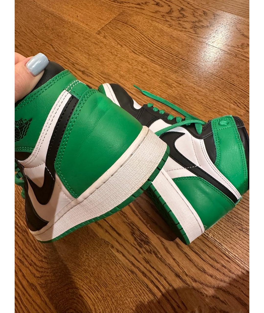 NIKE Зеленые кожаные кроссовки, фото 4