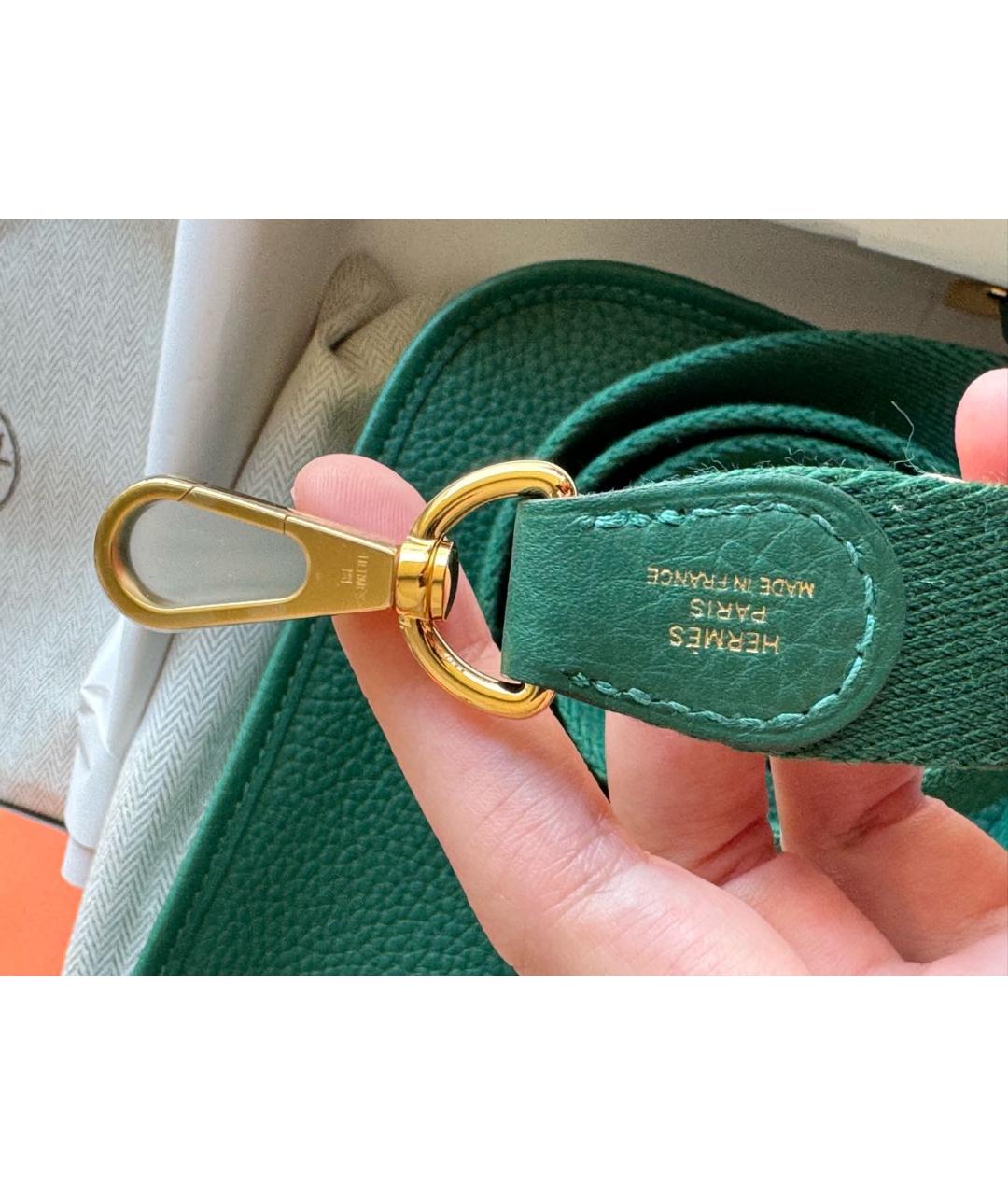 HERMES Зеленая кожаная сумка через плечо, фото 4