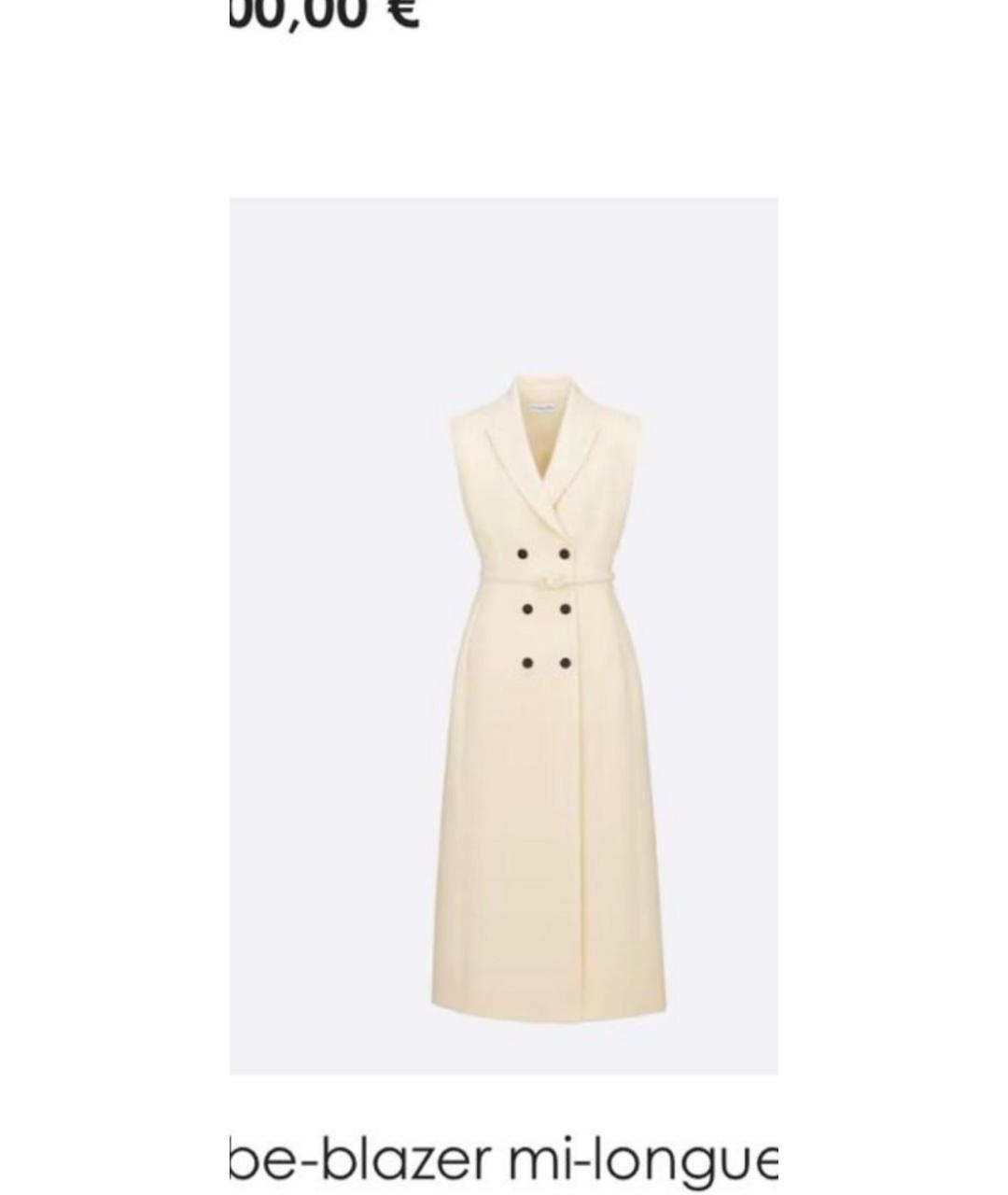 CHRISTIAN DIOR Белое креповое коктейльное платье, фото 4