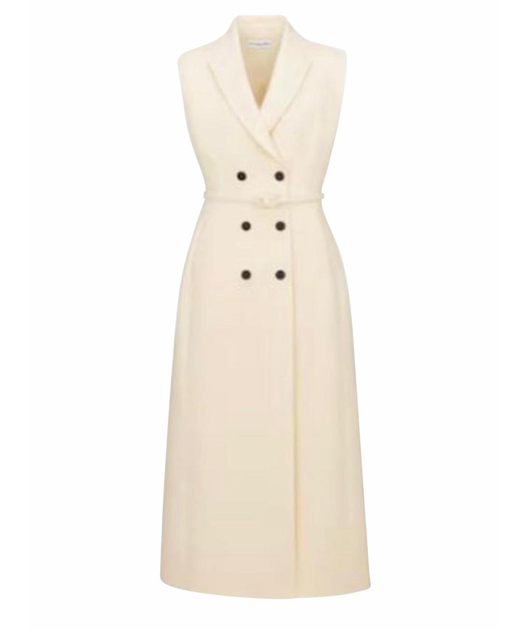 CHRISTIAN DIOR Белое креповое коктейльное платье, фото 1