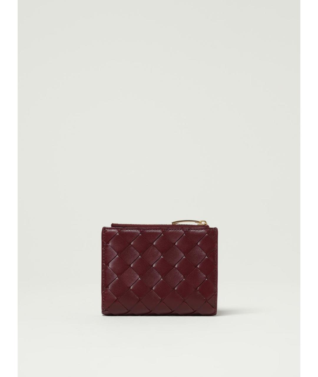 BOTTEGA VENETA Бордовый кожаный кошелек, фото 3