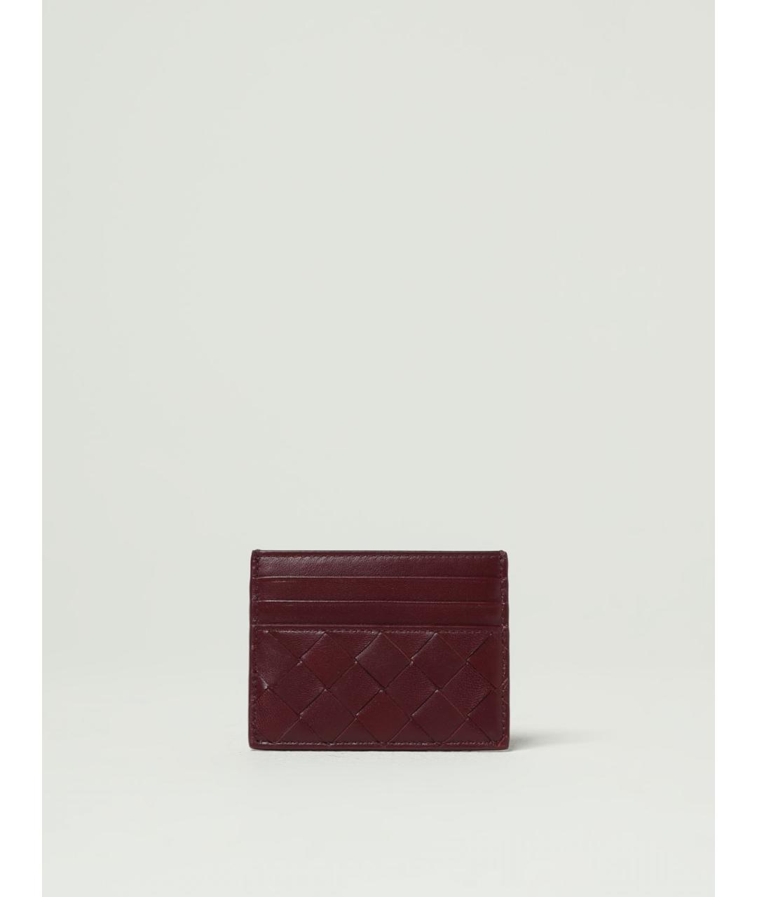 BOTTEGA VENETA Бордовый кожаный кардхолдер, фото 2