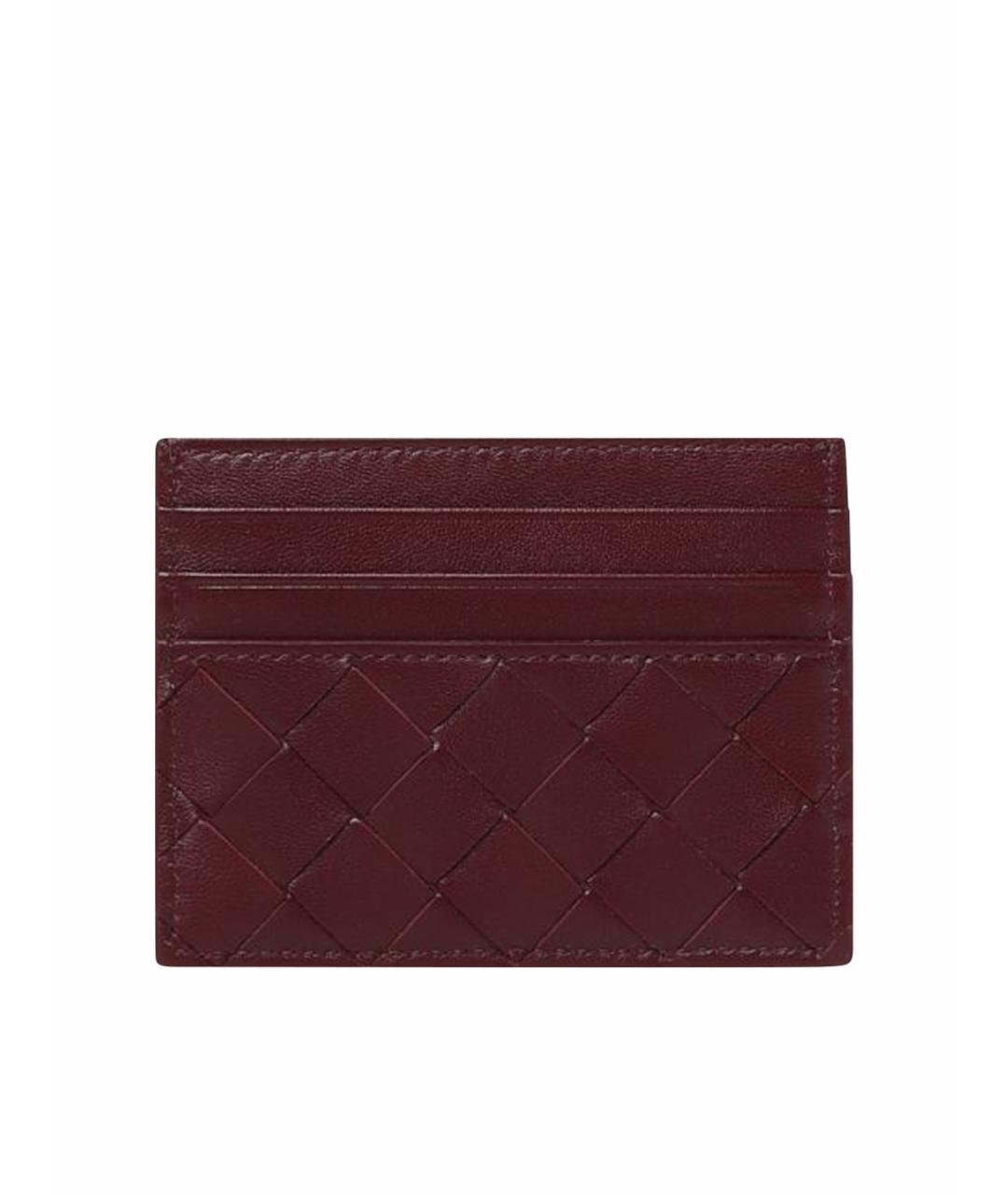 BOTTEGA VENETA Бордовый кожаный кардхолдер, фото 1