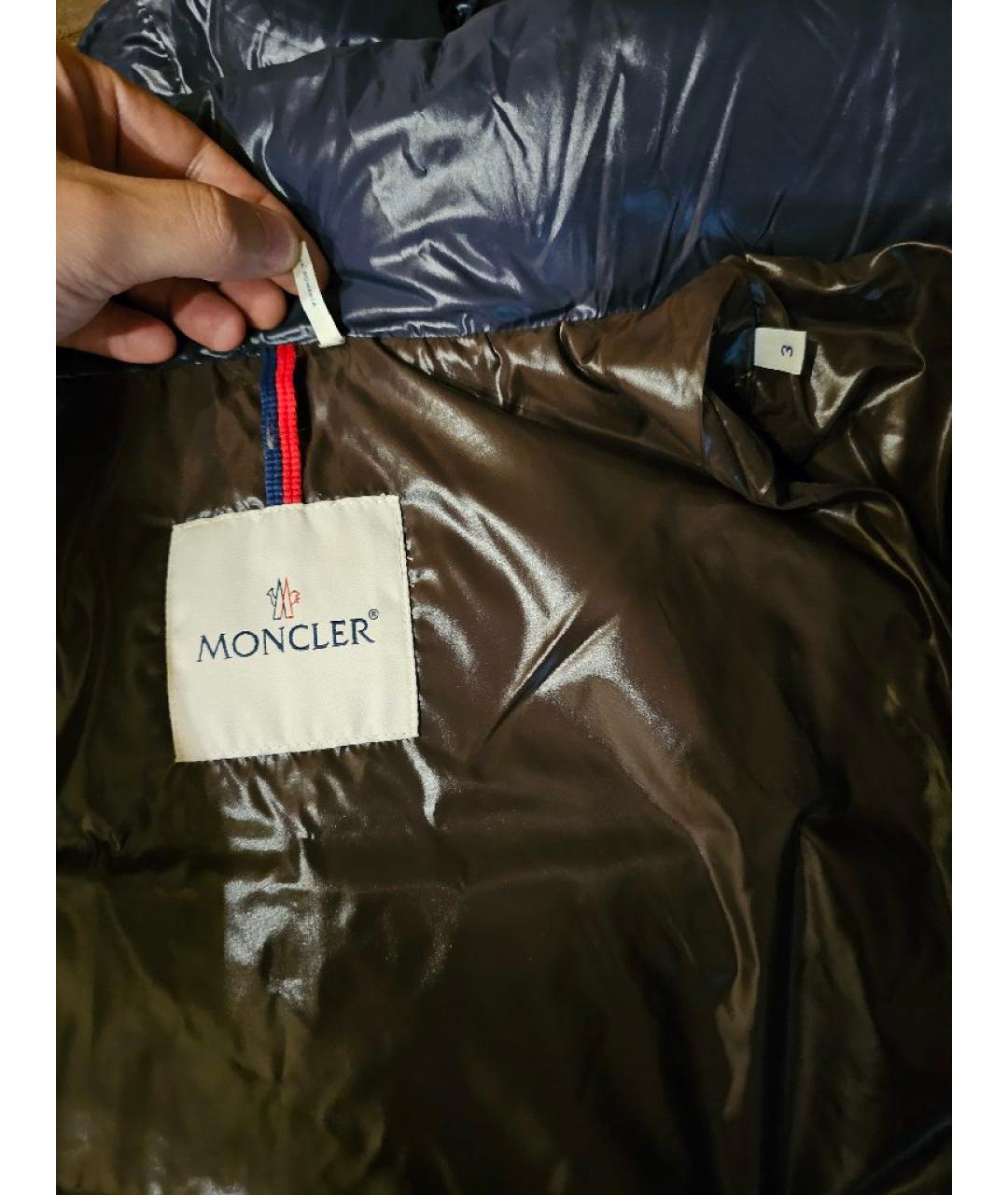 MONCLER Темно-синий пуховик, фото 3