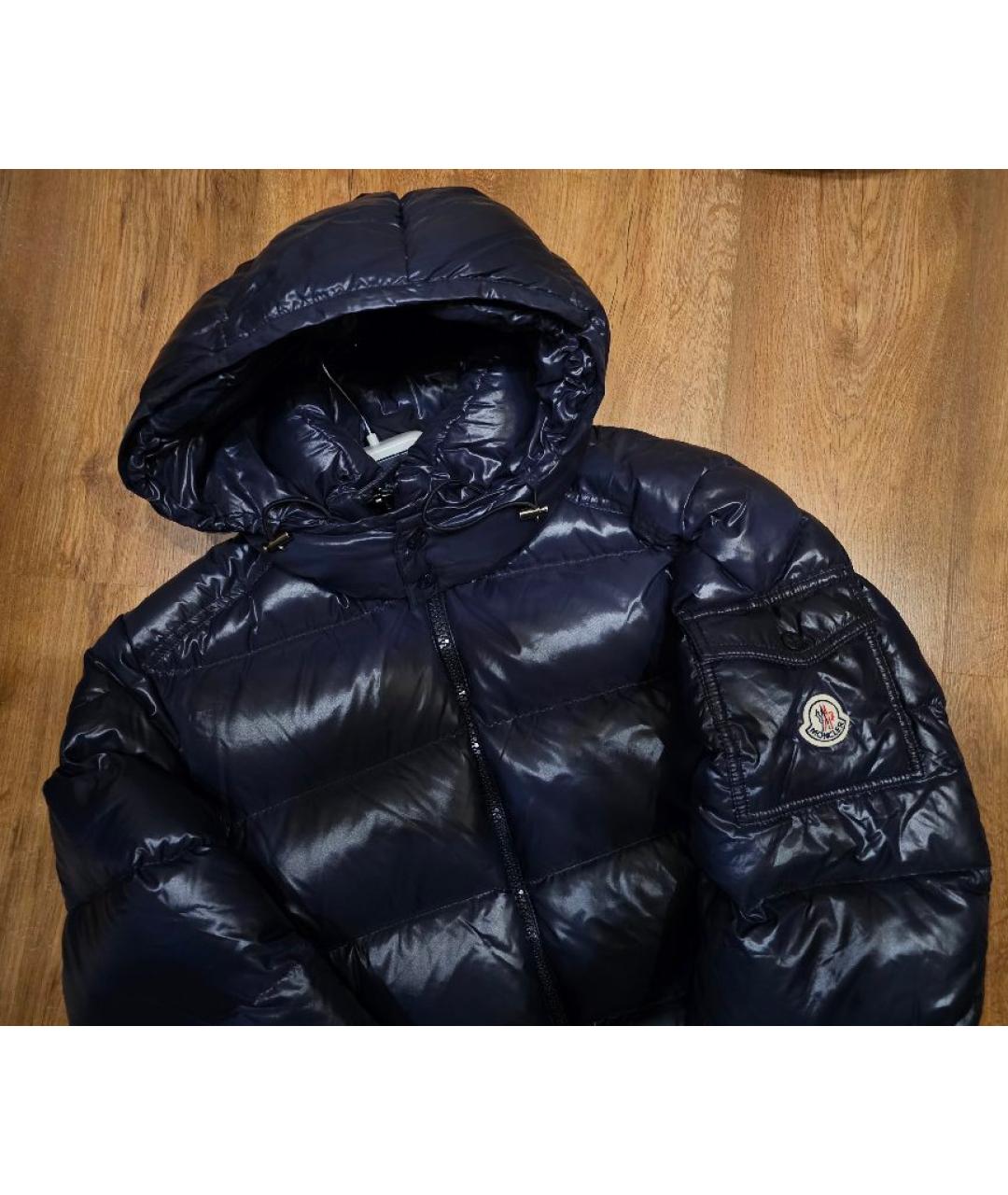 MONCLER Темно-синий пуховик, фото 4