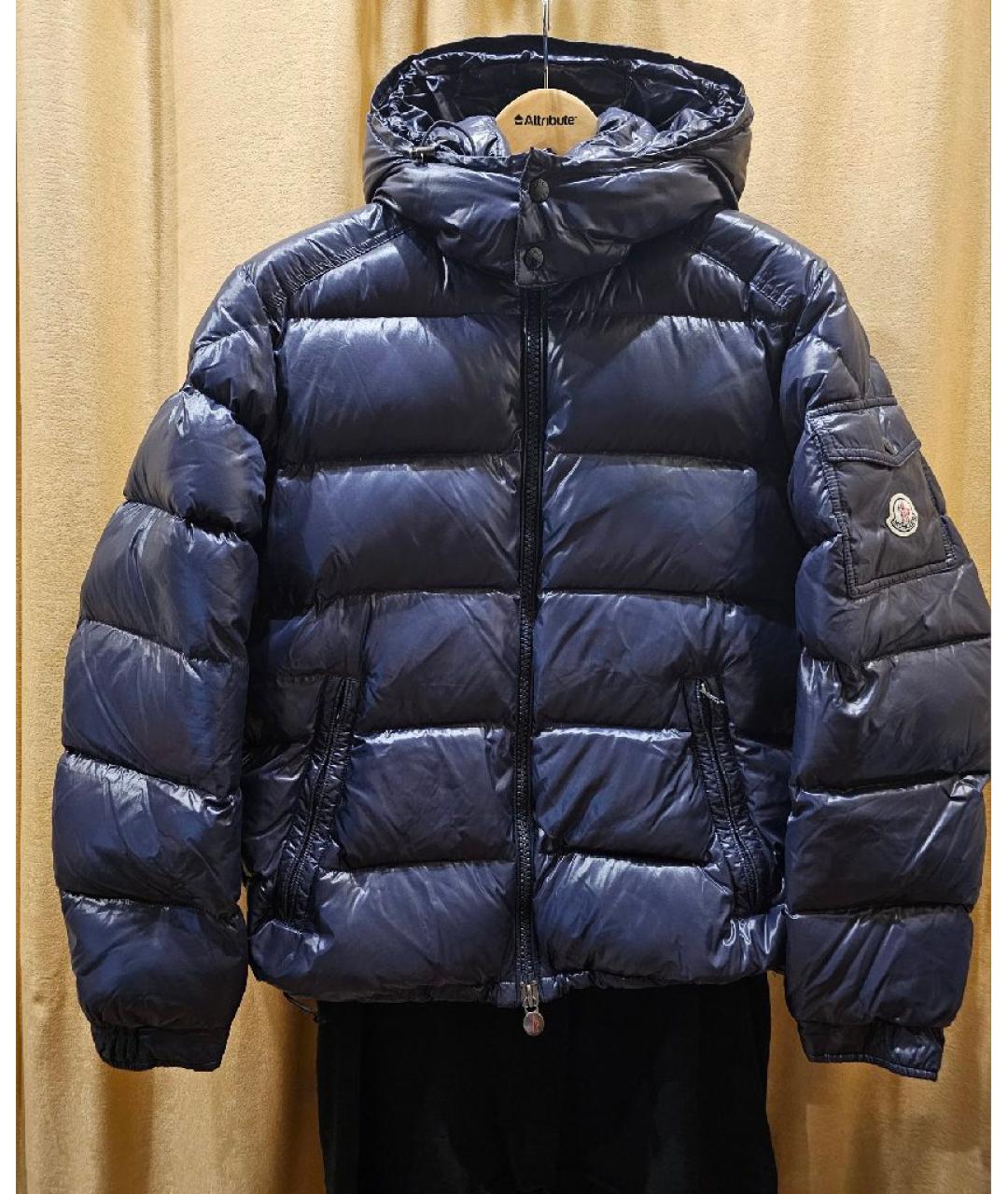 MONCLER Темно-синий пуховик, фото 9