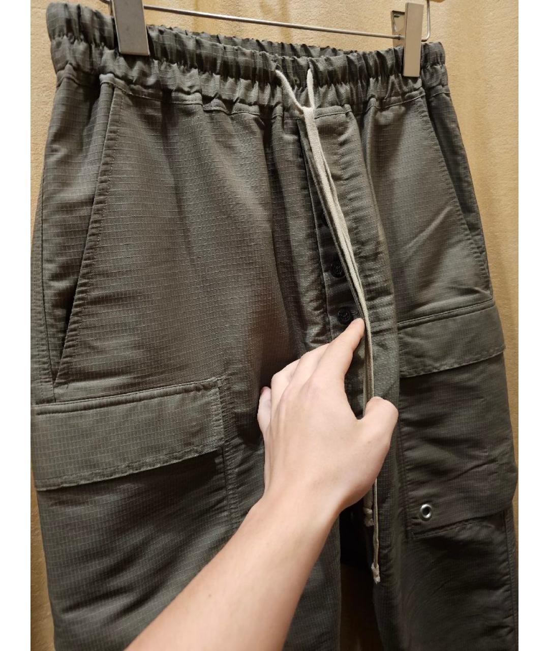 RICK OWENS Хаки полиэстеровые повседневные брюки, фото 4