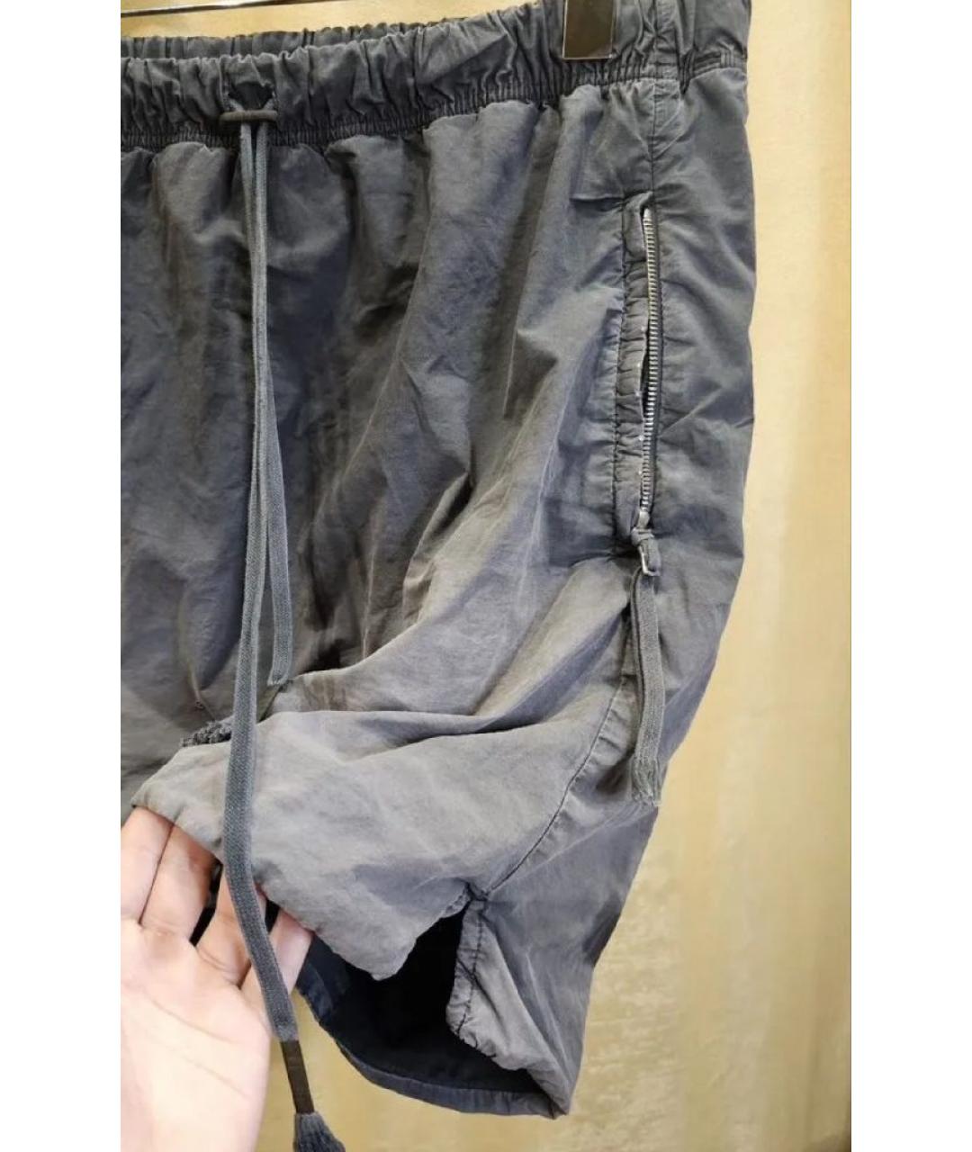 BORIS BIDJAN Серые хлопковые шорты, фото 4