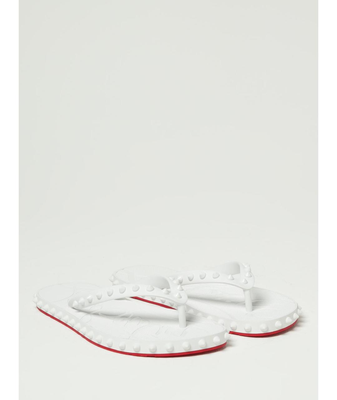 CHRISTIAN LOUBOUTIN Белые шлепанцы, фото 2