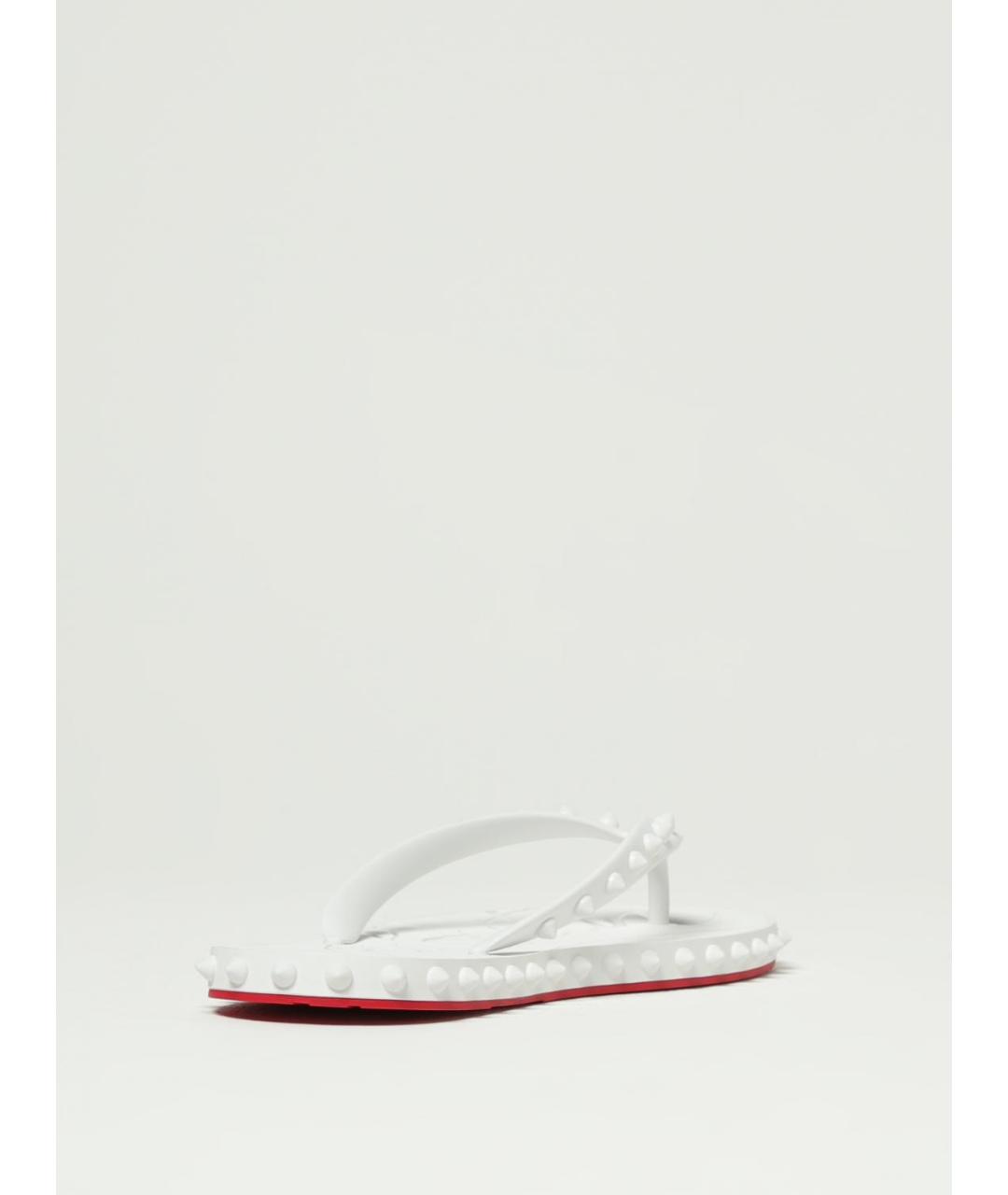 CHRISTIAN LOUBOUTIN Белые шлепанцы, фото 3