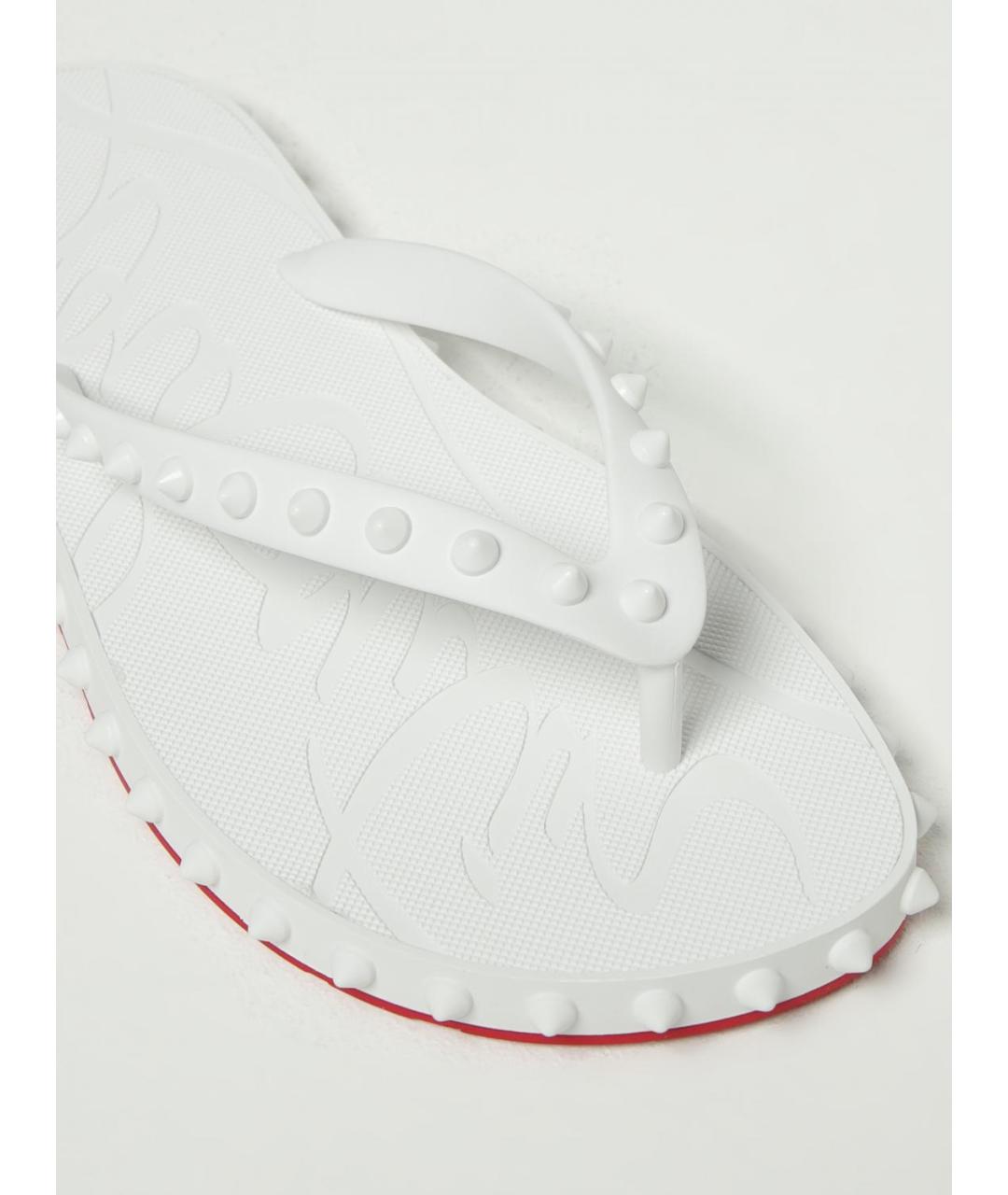 CHRISTIAN LOUBOUTIN Белые шлепанцы, фото 4