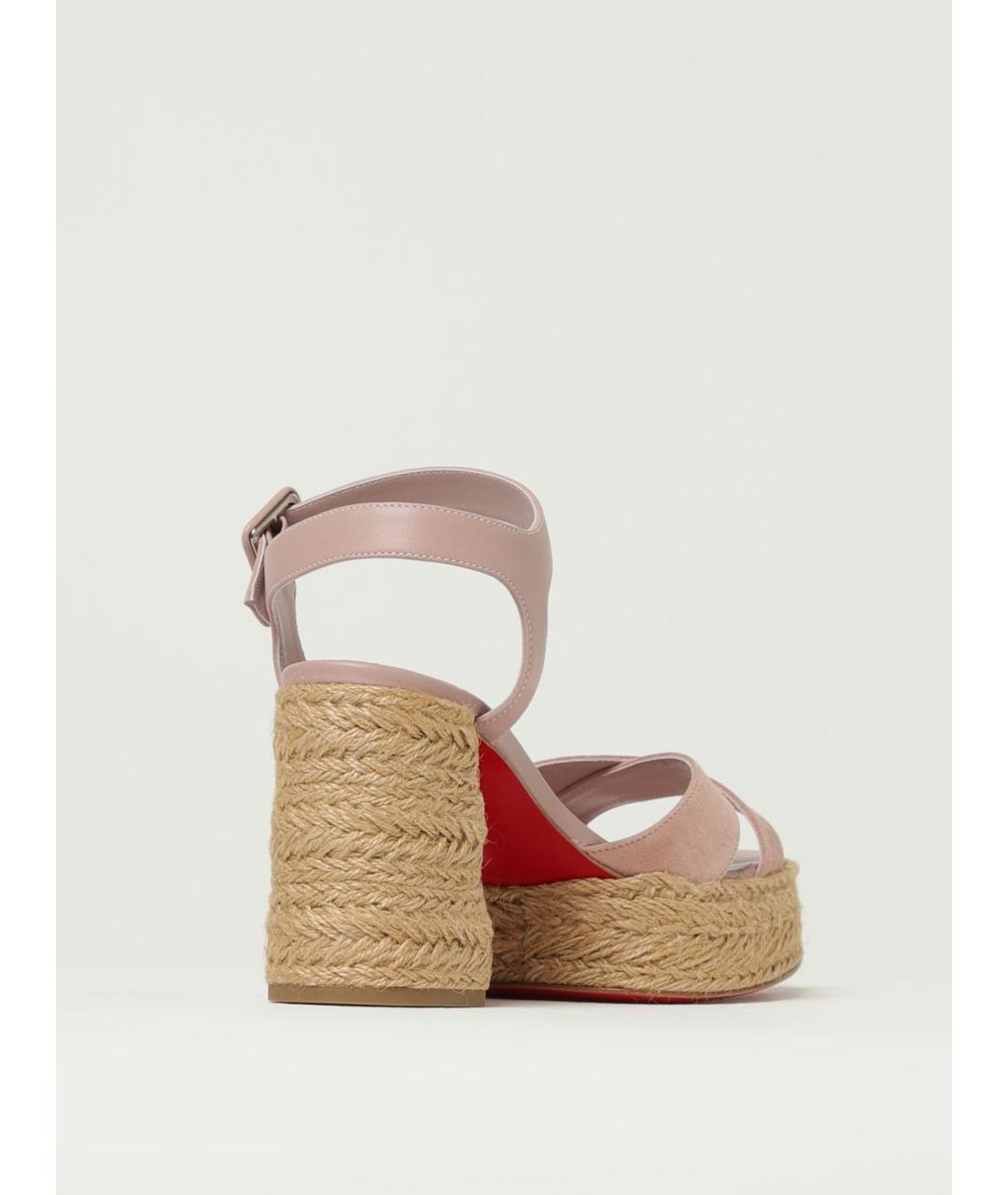 CHRISTIAN LOUBOUTIN Розовые замшевые босоножки, фото 3