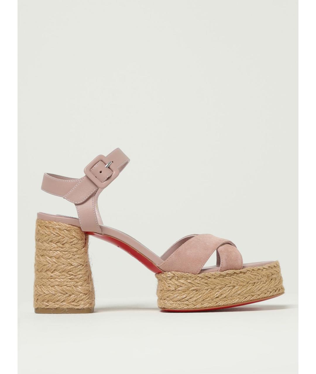 CHRISTIAN LOUBOUTIN Розовые замшевые босоножки, фото 5