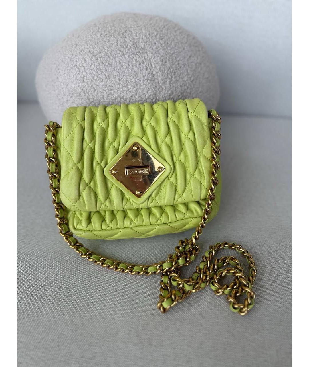 MOSCHINO Салатовая кожаная сумка через плечо, фото 2