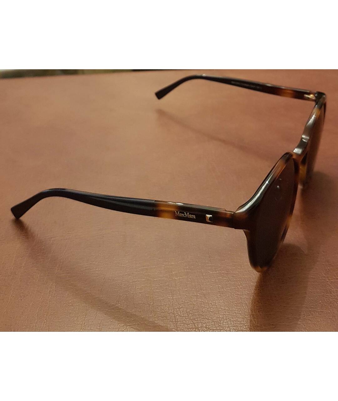 MAX MARA Коричневые пластиковые солнцезащитные очки, фото 5