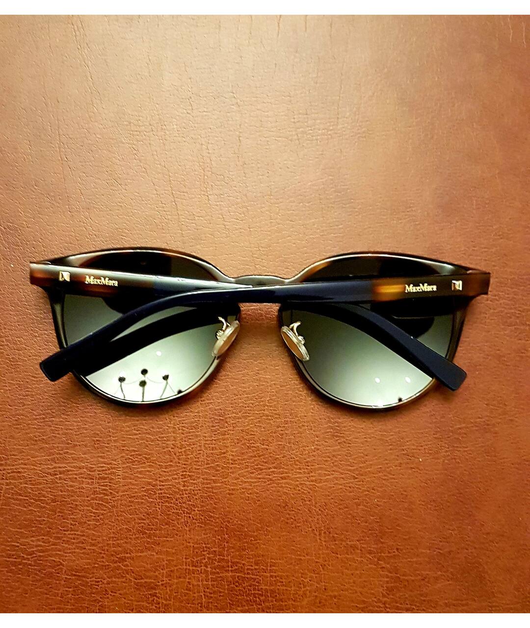 MAX MARA Коричневые пластиковые солнцезащитные очки, фото 6