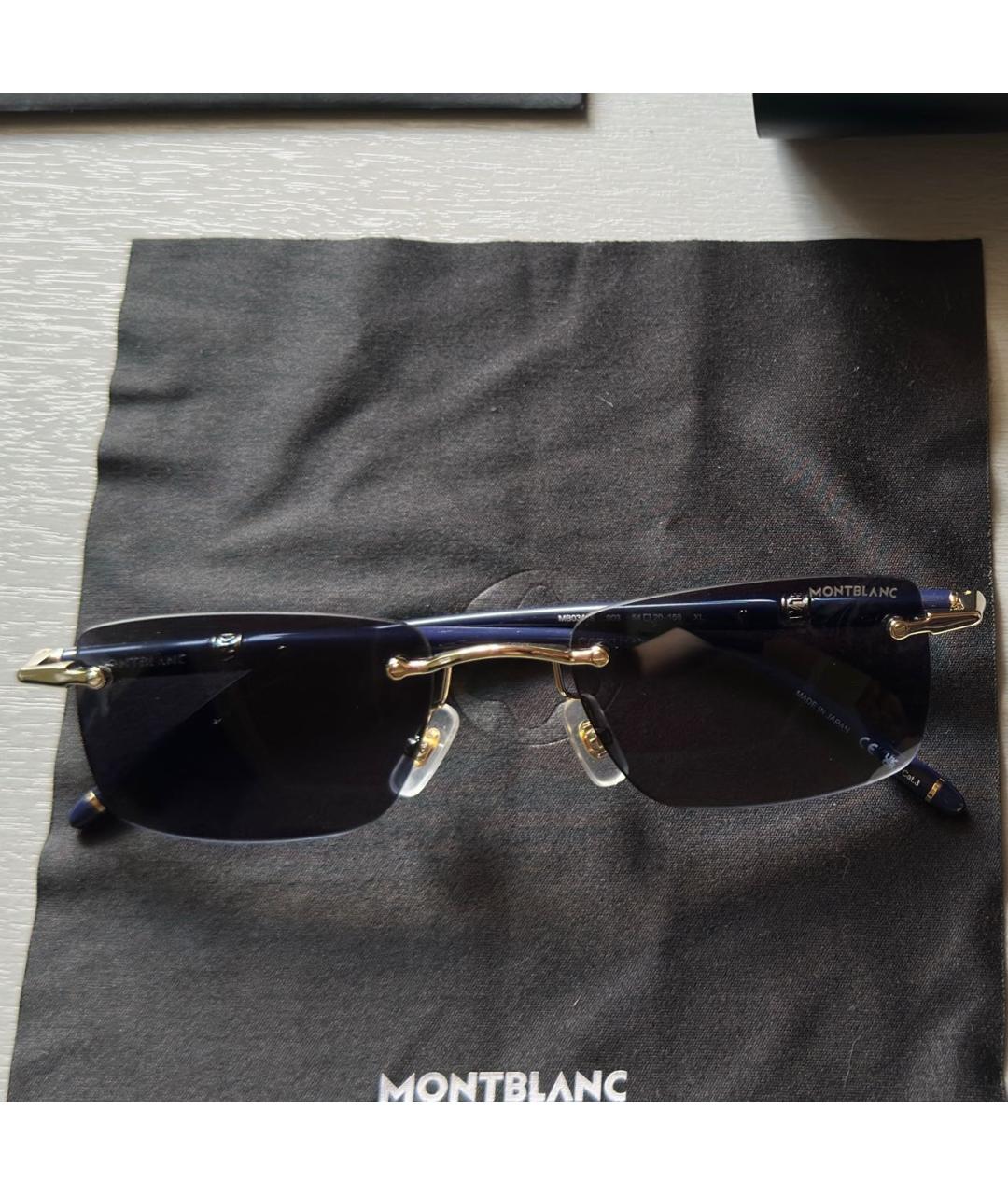 MONTBLANC Темно-синие пластиковые солнцезащитные очки, фото 8