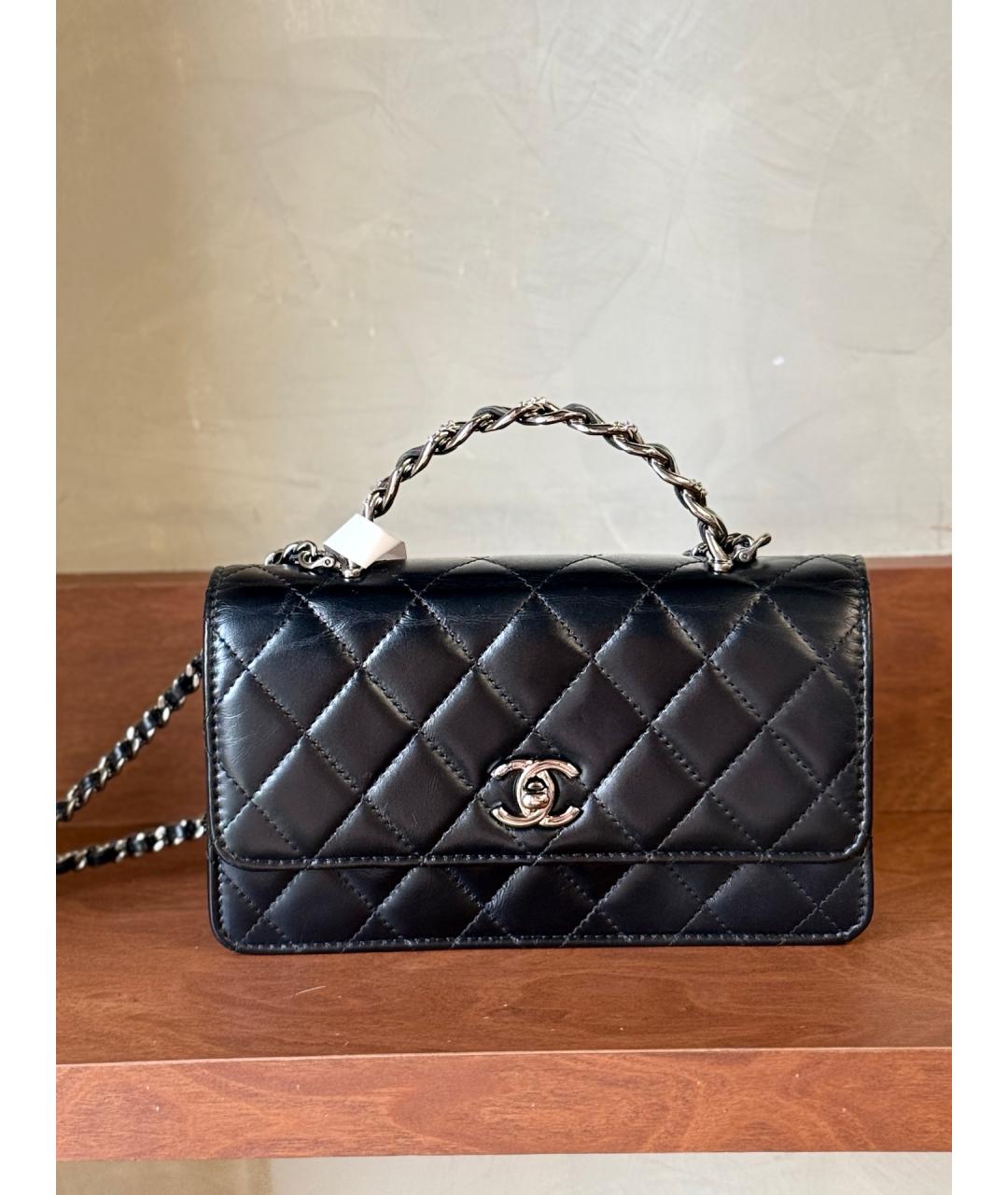 CHANEL Черная кожаная сумка тоут, фото 2