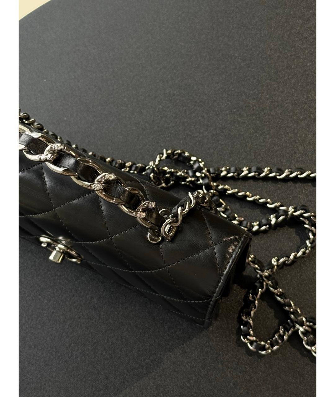 CHANEL Черная кожаная сумка тоут, фото 8