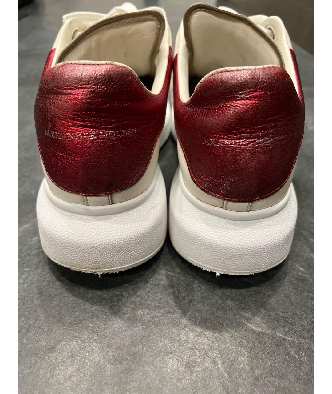 ALEXANDER MCQUEEN Белые кожаные кеды, фото 4