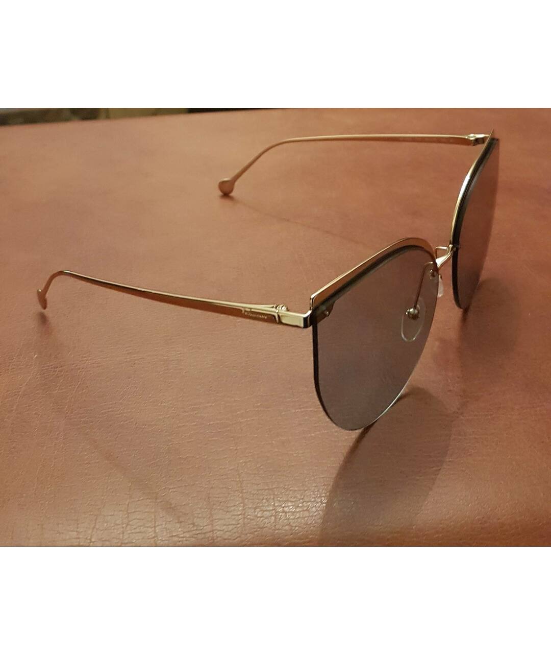 SALVATORE FERRAGAMO Золотые металлические солнцезащитные очки, фото 2
