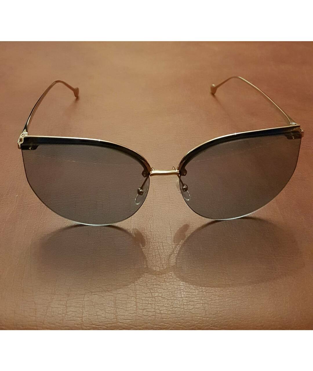 SALVATORE FERRAGAMO Золотые металлические солнцезащитные очки, фото 3