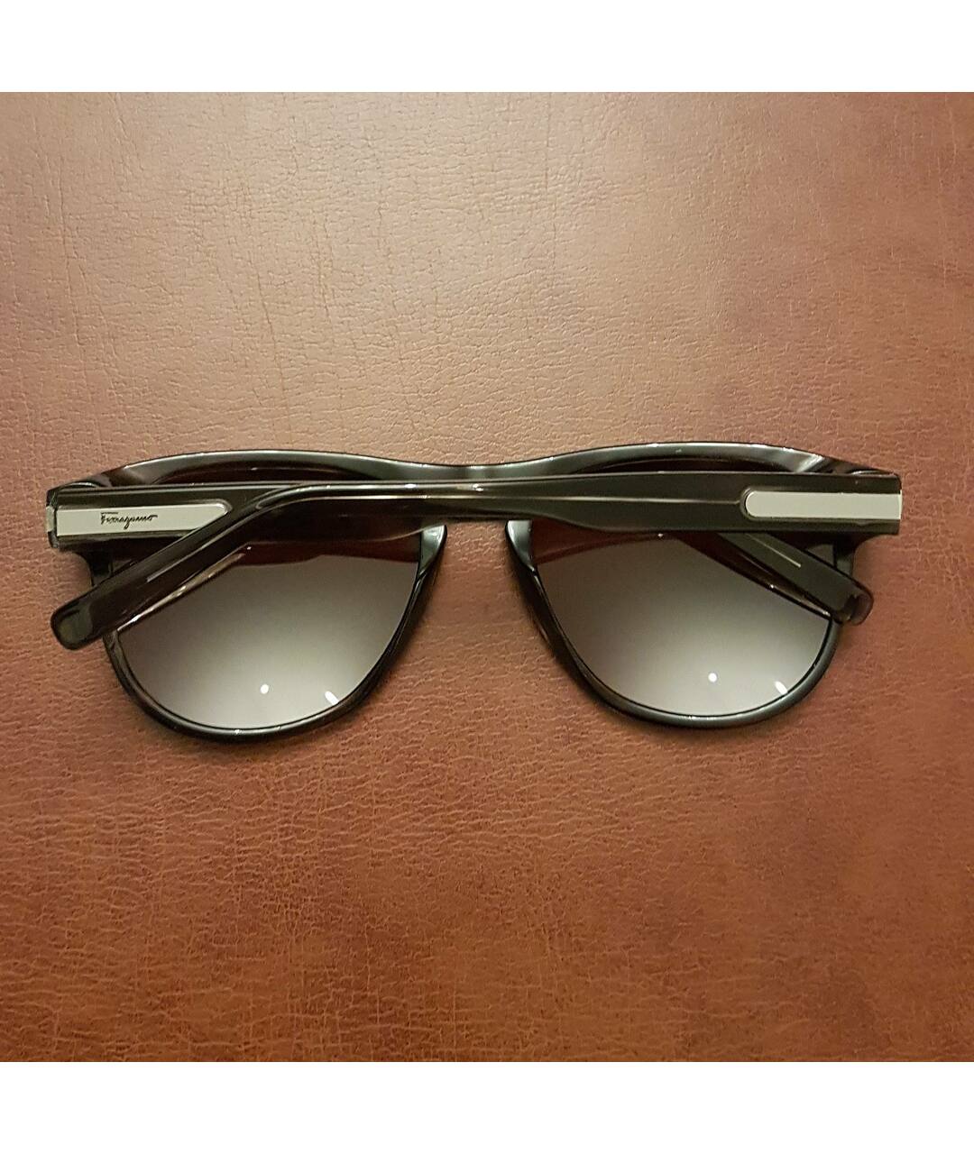 SALVATORE FERRAGAMO Серые пластиковые солнцезащитные очки, фото 7