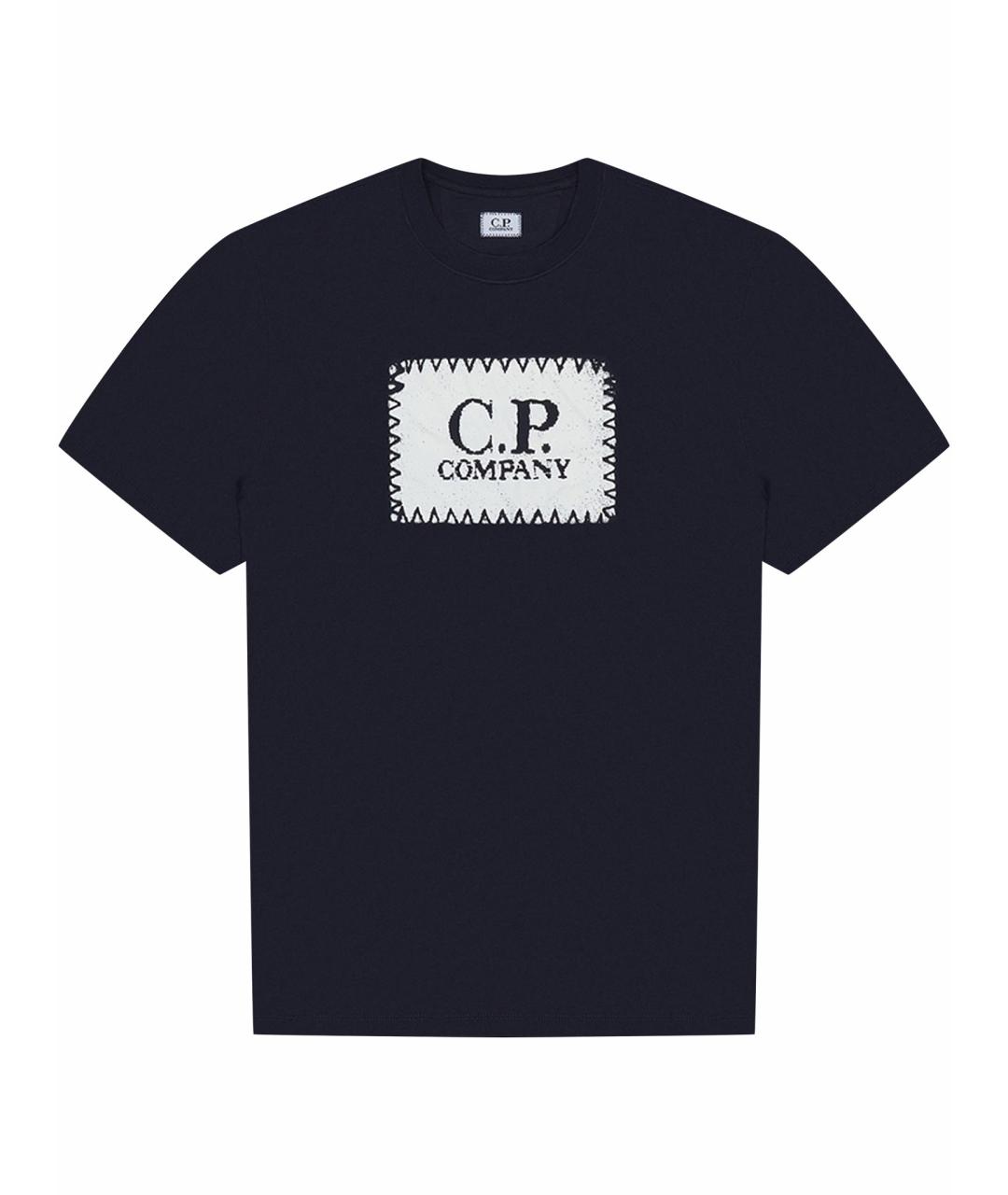 CP COMPANY Темно-синяя хлопковая футболка, фото 1